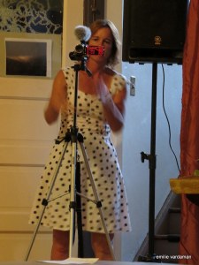 Alison, our local videographer, readies her equipment.